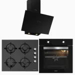 Silverline Siyah Cam Ankastre Set (3481 Flam-CS5349B01-BO6501B01)